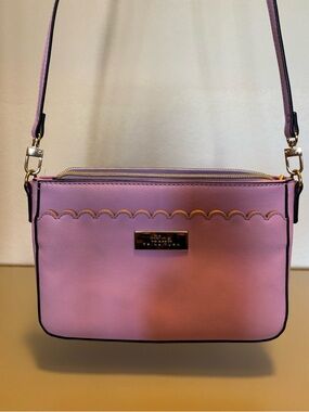 Trina Turk Lavender Scalloped Crossbody with Gold Hardware